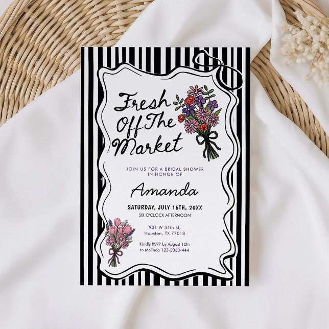Whimsical Fresh Off The Market Bridal Shower  Invitation (Creator Uploaded)