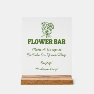 Whimsical Fresh Off The Market Green Bridal Shower Acrylic Sign