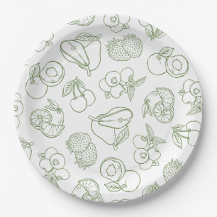 Whimsical Fresh Off The Market Green Bridal Shower Paper Plate