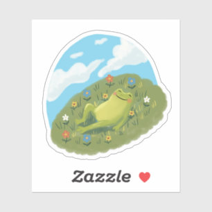 Whimsical Frog Chilling On The Hill Illustration