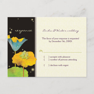 Whimsical Frog Couple Wedding RSVP Invitation Postcard