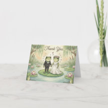 Whimsical Frog Couple Wedding Thank You Card