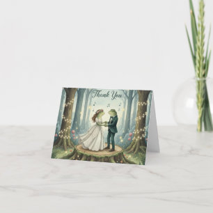 Whimsical Frog Couple Wedding Thank You Card