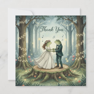 Whimsical Frog Couple Wedding Thank You Card