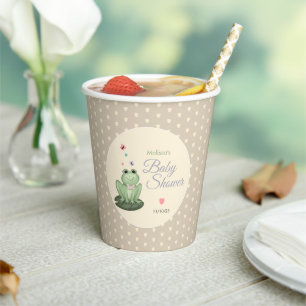 Whimsical Frog Gender Neutral Baby Shower Paper Cups