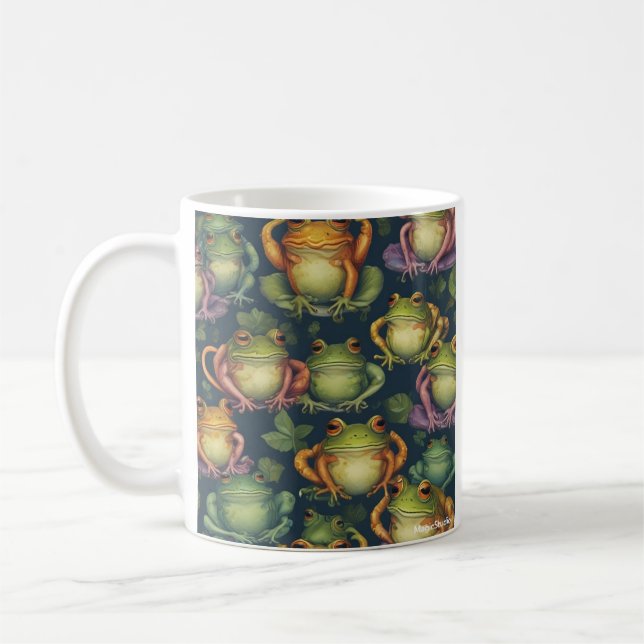 Whimsical Frog Pattern Mug (Left)