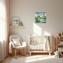 Whimsical Frog Prince Kids Wall Clock