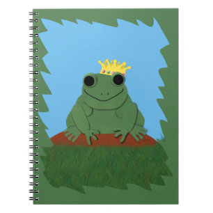 Whimsical Frog Prince with Crown Notebook