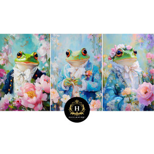 Whimsical Frog Prince Wrapping Paper Sheets