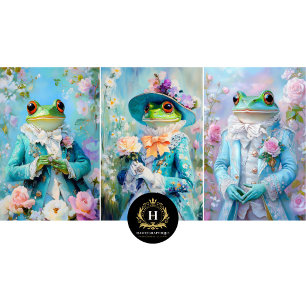 Whimsical Frog Prince Wrapping Paper Sheets