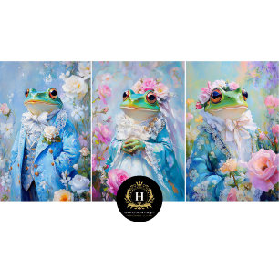 Whimsical Frog Prince Wrapping Paper Sheets