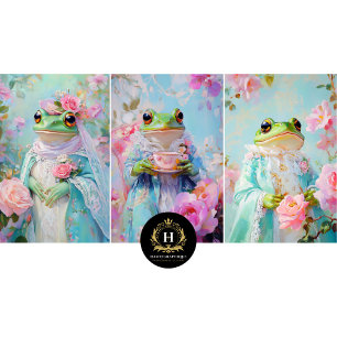 Whimsical Frog Prince Wrapping Paper Sheets
