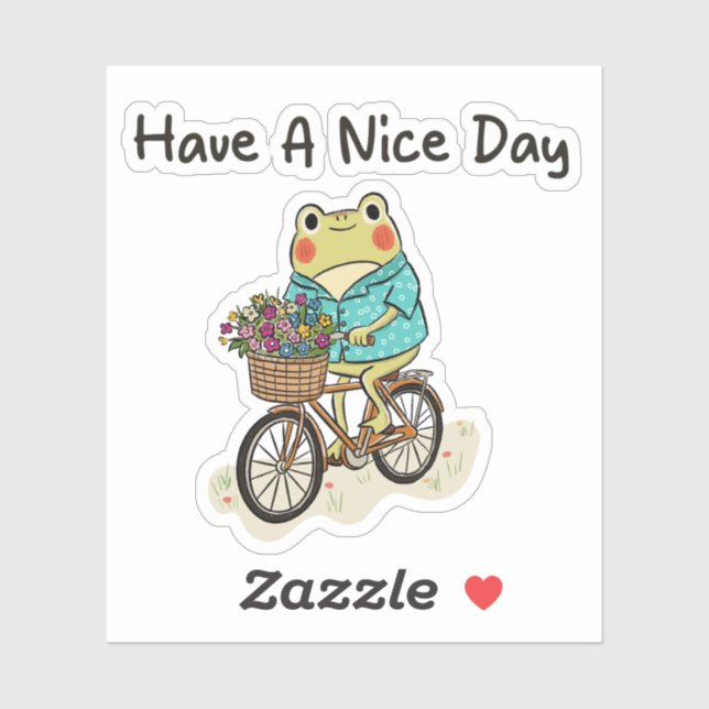 Whimsical Frog Riding A Bike Illustration (Sheet)