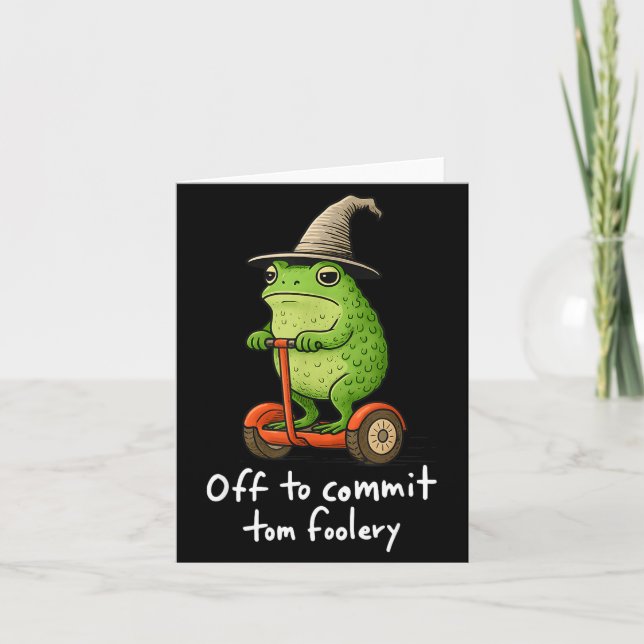 Whimsical Frog Wizard Meme Off Card (Front)