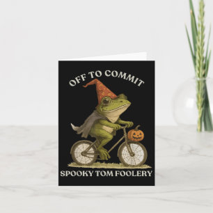 Whimsical Frog Wizard Off To Commit Tom Foolery Fr Card
