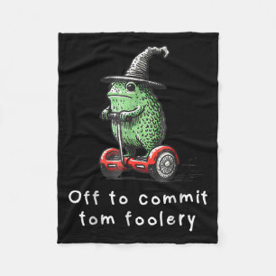 Whimsical Frog Wizard Off To Commit Tom Foolery Fr Fleece Blanket