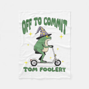 Whimsical Frog Wizard Off To Commit Tom Foolery Fr Fleece Blanket