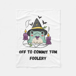 Whimsical Frog Wizard Off To Commit Tom Foolery Fr Fleece Blanket