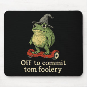 Whimsical Frog Wizard Off To Commit Tom Foolery Fr Mouse Mat