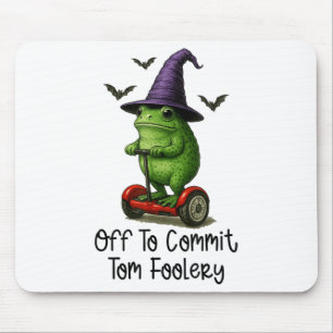 Whimsical Frog Wizard Off To Commit Tom Foolery Fr Mouse Mat