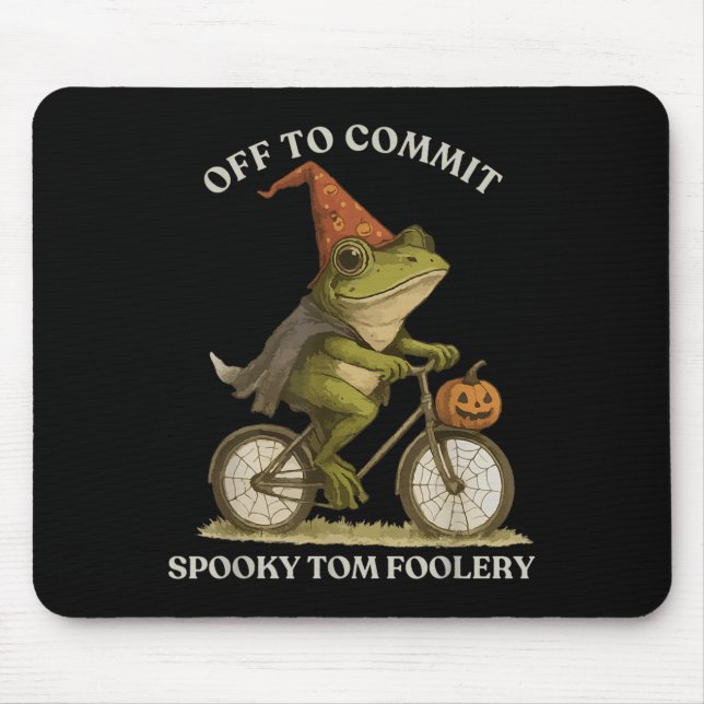 Whimsical Frog Wizard Off To Commit Tom Foolery Fr Mouse Mat (Front)