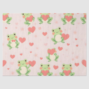 Whimsical Frogs Hearts Valentine's Day Cute Animal Tissue Paper