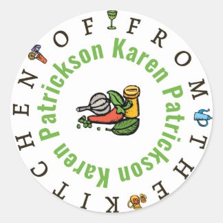 Whimsical "From The Kitchen Of" Sticker Template