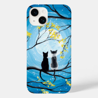 Whimsical Full Moon with Cats Case-Mate iPhone 14 Case