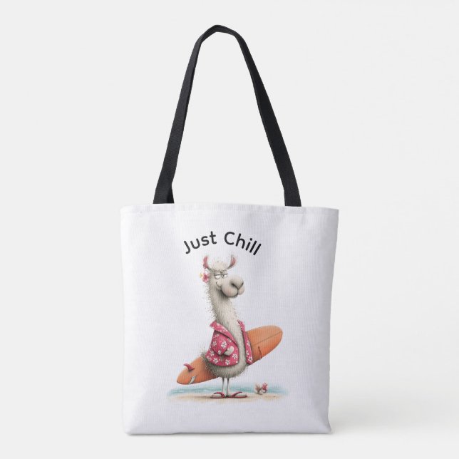 Whimsical Fun Animal Beach Day Tote Bag (Back)