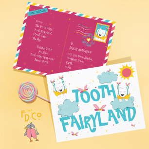 Whimsical Fun Cute Tooth Fairyland  Postcard