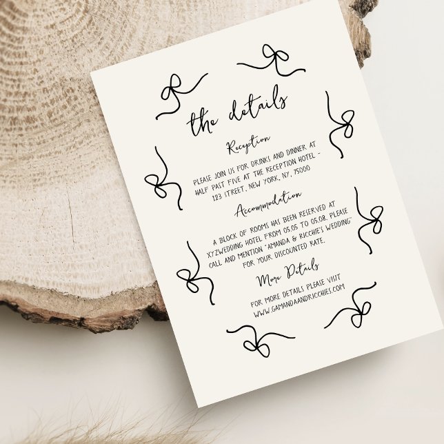 Whimsical Fun French Wedding Hand Drawn Details Enclosure Card (Creator Uploaded)