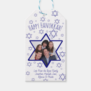Whimsical Fun Star of David Picture Frame Hanukkah Gift Tags
