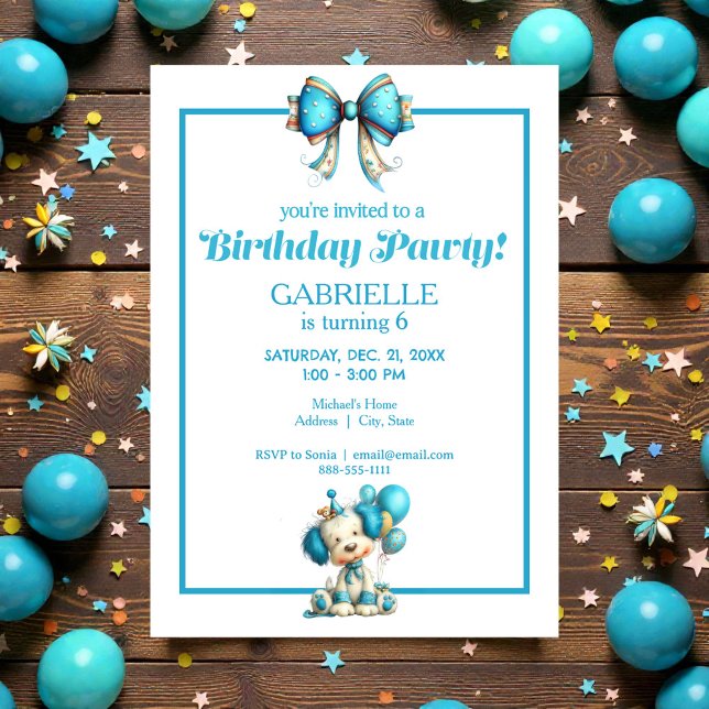 Whimsical Fun Teal Birthday  Invitation (Creator Uploaded)