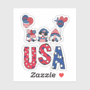 Whimsical Fun USA Character Graphics Die Cut 