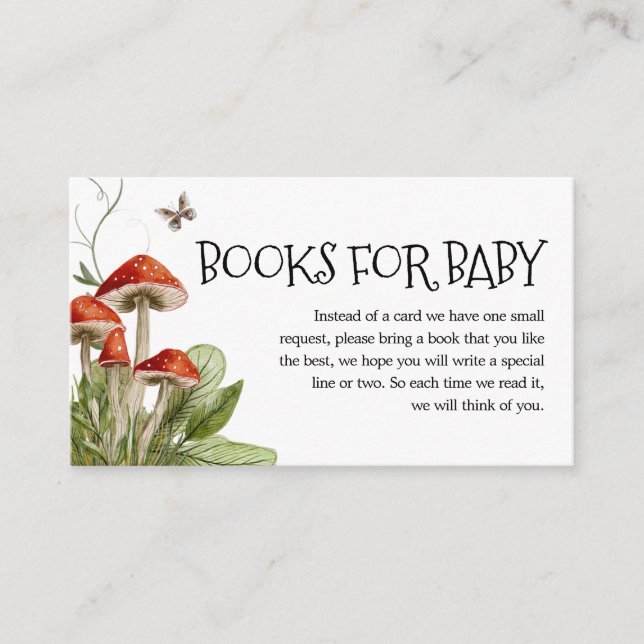 Whimsical Fungi Mushroom Fall Books for Baby Enclosure Card (Front)