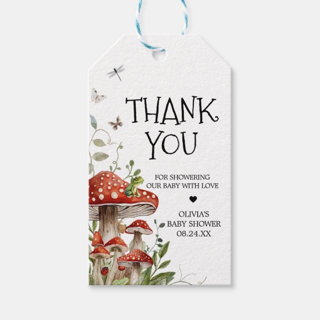 Whimsical Fungi Mushroom Favour Tags (Front)