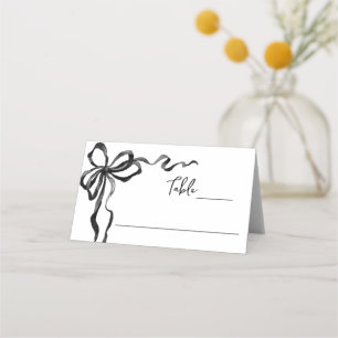 Whimsical Funky Black Bow Christmas Dinner Party Place Card