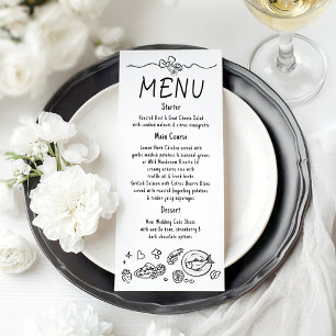 Whimsical Funky Decor Handwritten Wedding Menu