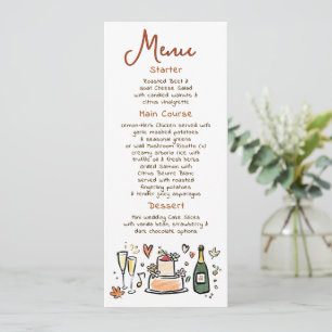 Whimsical Funky Handwritten Fall Wedding Menu