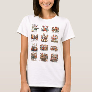 Whimsical Funny 12 Days of Christmas Women's T-Shirt