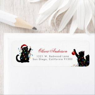 Whimsical Funny Christmas Cat Baby Shower adress