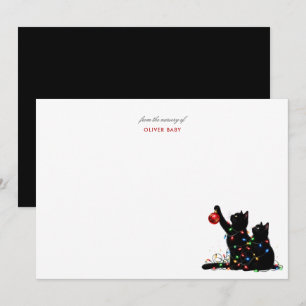 Whimsical Funny Christmas Cat Baby Shower Card