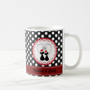 Whimsical funny Christmas cat couple personalised Coffee Mug