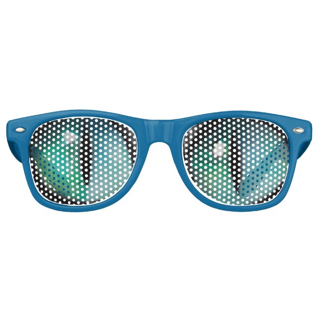 Whimsical Funny Cute Blue Cat Eyes  Retro Sunglasses (Front)