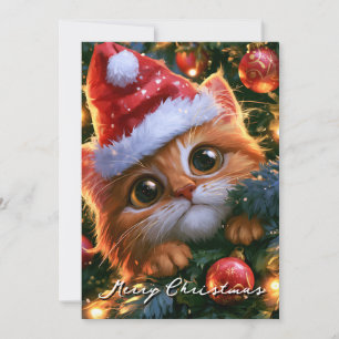 Whimsical Funny Cute Orange Merry Christmas Card