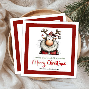Whimsical Funny Santa Claus Humour Party Napkins