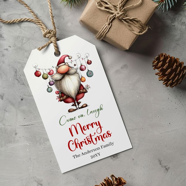 Whimsical funny Santa gift tag red green style (Whimsical funny Santa gift tag red green style

)