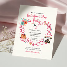 Whimsical Galentines Invitation Vintage Phone