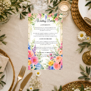 Whimsical Garden Arch Florals Wedding Enclosure Card