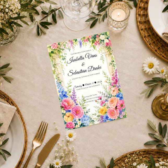 Whimsical Garden Arch Florals Wedding  Invitation (Creator Uploaded)